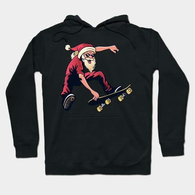 go skateboarding day with santa Hoodie by piggybankstudio